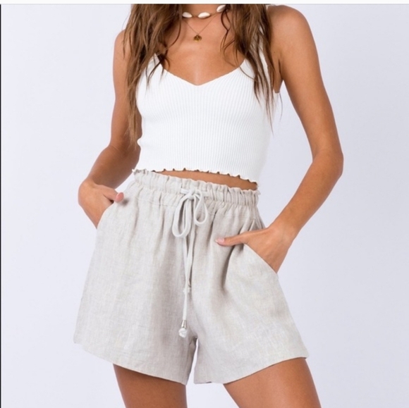 Princess Polly Linen Shorts Size 8 - Picture 2 of 14